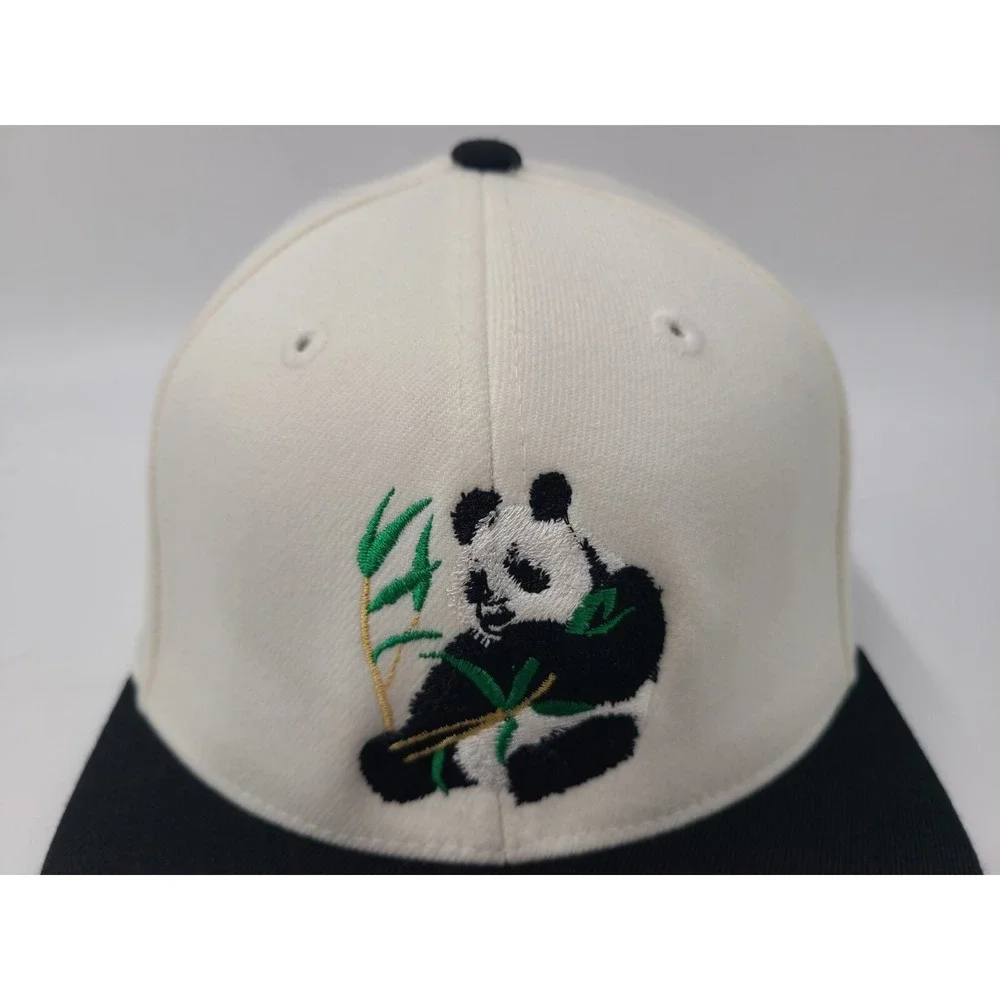 Women Panda‎ Girl Lids Flex Fitted S-M Hat Cap Skate Skateboard Surf White Black
